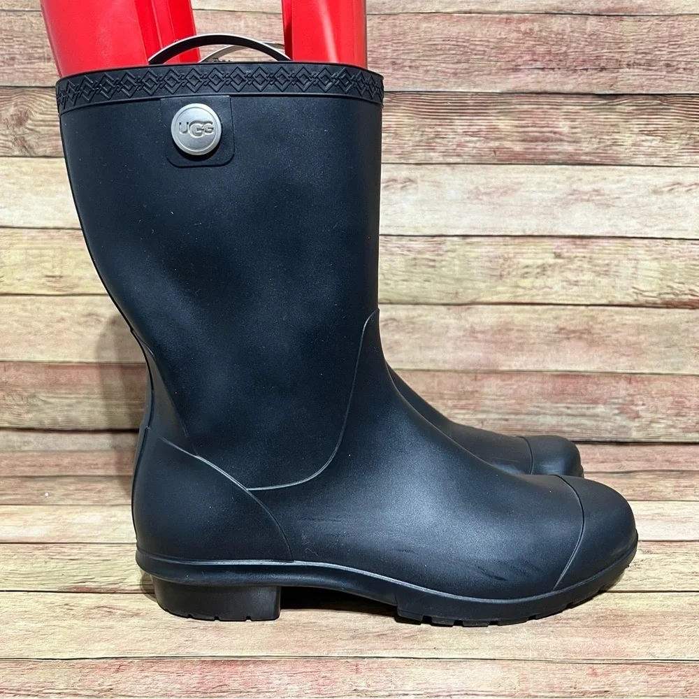 Ugg Sienna Matte Black Rain Boots